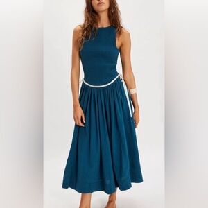 NWT Free People Teal Sleeveless Maxi Dress